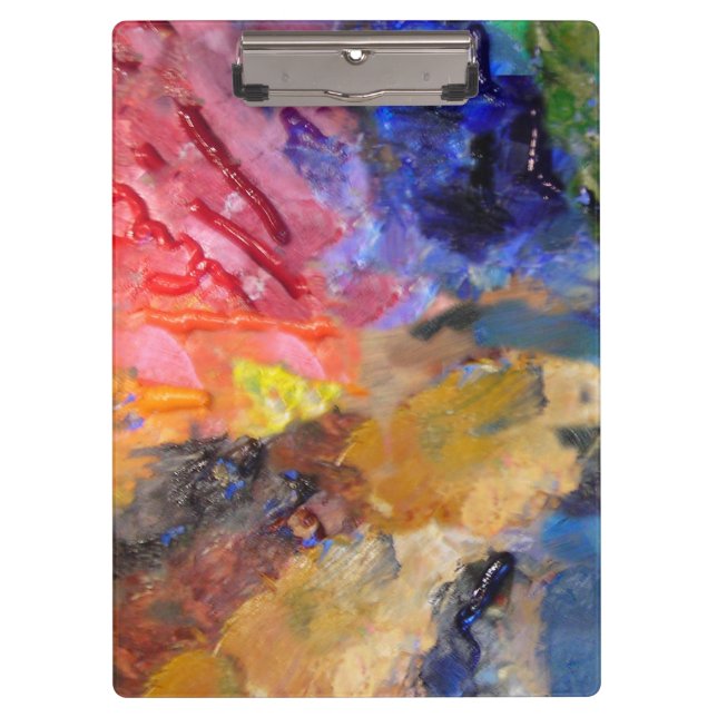 Artist Painter's Palette Colorful Paint  Clipboard (Front)