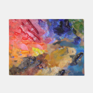 Artist Painter's Palette Colorful Paint Doormat