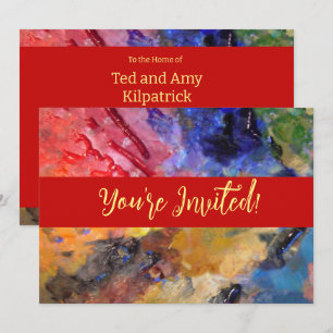 Artist Painter's Palette Colorful Paint Invitation