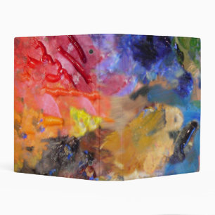 Artist Painter's Palette Colorful Paint  Mini Binder
