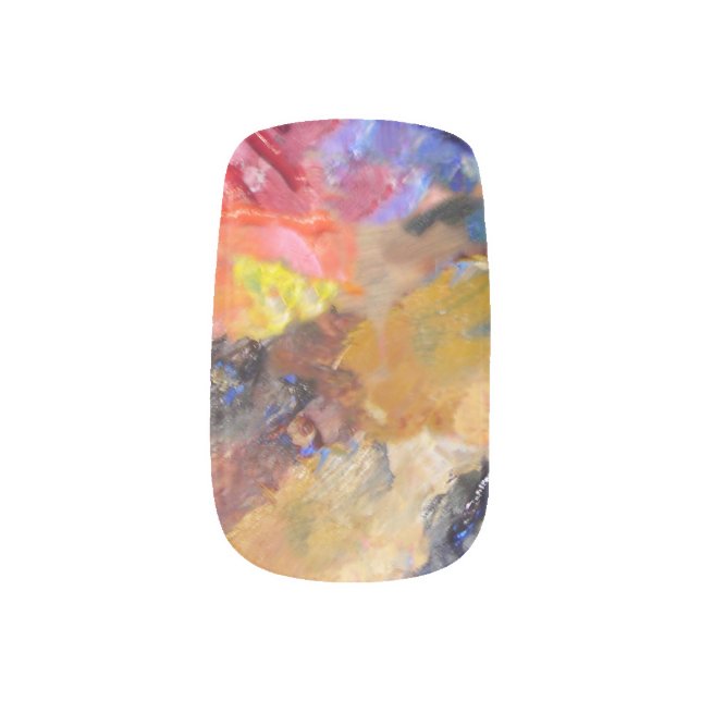 Artist Painter's Palette Colorful Paint  Minx Nail Wraps (Right Thumb)