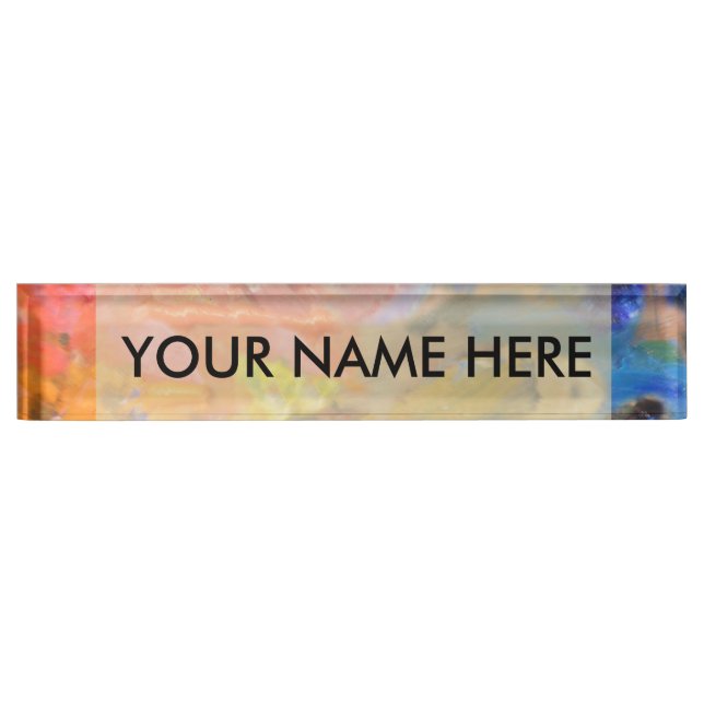 Artist Painter's Palette Colorful Paint  Name Plate (Front)