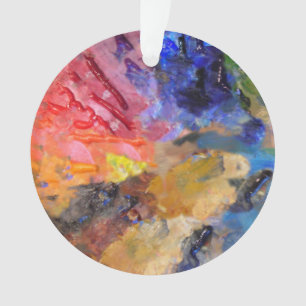 Artist Painter's Palette Colorful Paint  Ornament
