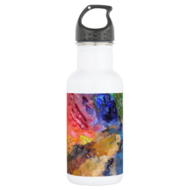 Artist Painter's Palette Colorful Paint  Stainless Steel Water Bottle (Front)