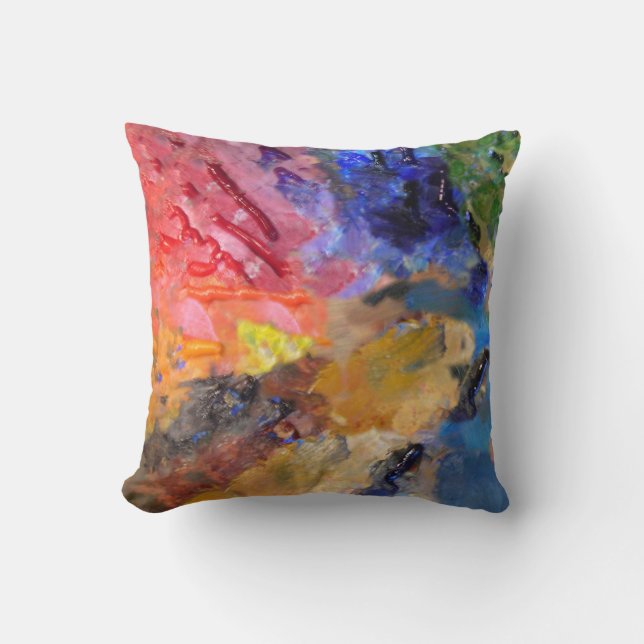 Artist Painter's Palette Colorful Paint  Throw Pillow (Front)