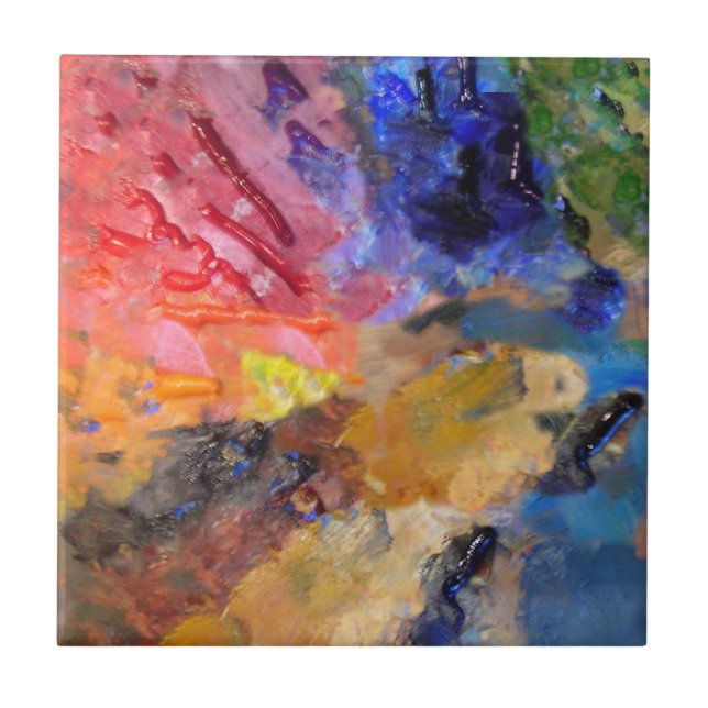 Artist Painter's Palette Colorful Paint  Tile (Front)