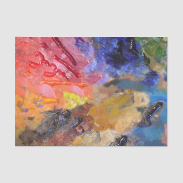 Artist Painter's Palette Colorful Paint  Tissue Paper (Front)