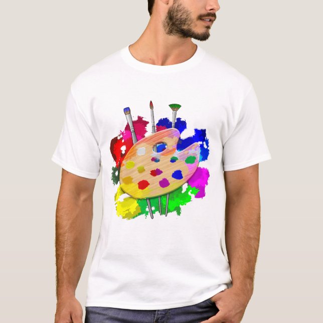 Artist Palette And Brushes T-Shirt (Front)