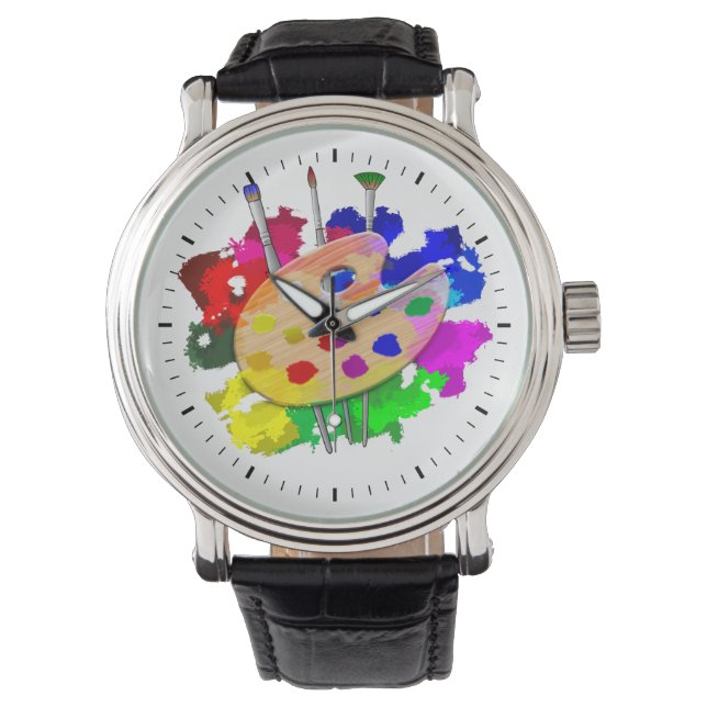 Artist Palette And Brushes Watch (Front)