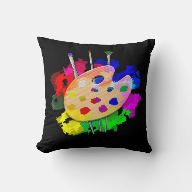 Artist Palette Artist Throw Pillow (Front)