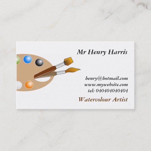 Customizable Artist Palette Business Card Template