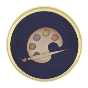 Artist Palette Gold Finish Lapel Pin