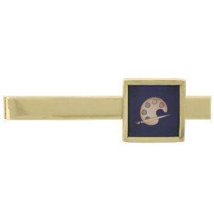 Artist Palette Gold Finish Tie Bar