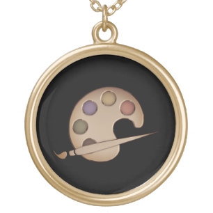 Artist Palette Gold Plated Necklace