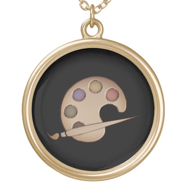 Artist Palette Gold Plated Necklace (Front)