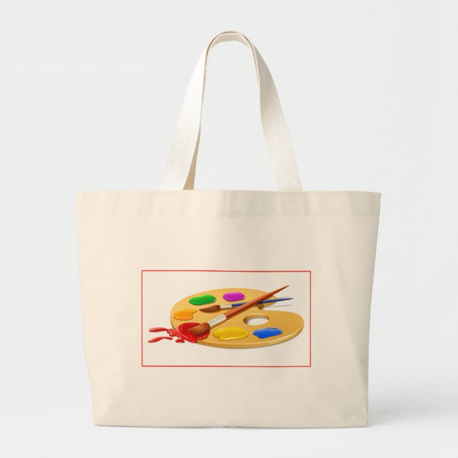Artist Palette Large Tote Bag (Front)