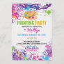 Artist Palette Paint Splashes Birthday Invitation