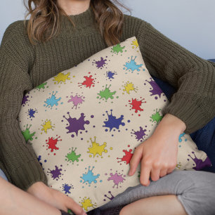 Artist palette Paint splatter Ink spot pillow