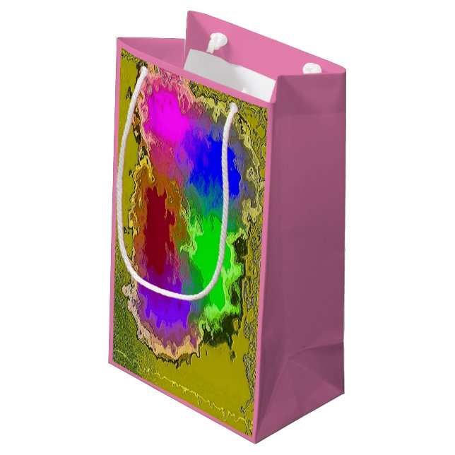 "Artist Palette" Small Glossy Gift Bag (Back Angled)