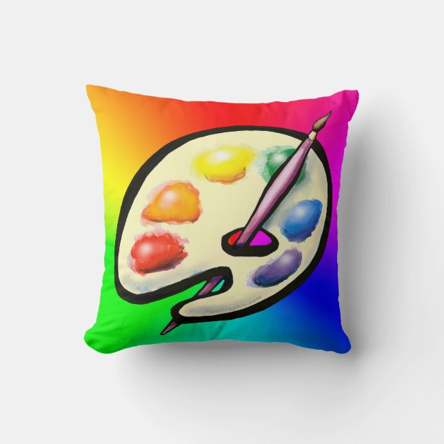 Artist Palette Throw Pillow (Front)