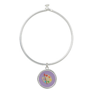 Artist Palette with Paint Brush Bangle Bracelet
