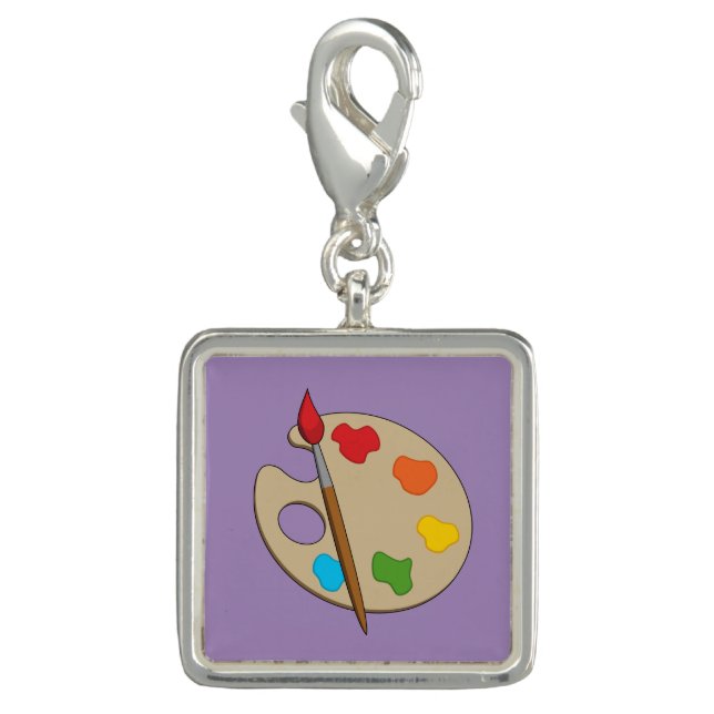 Artist Palette with Paint Brush Charm (Front)