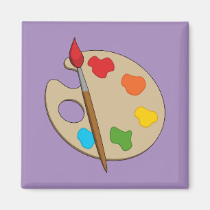 Artist Palette with Paint Brush Magnet