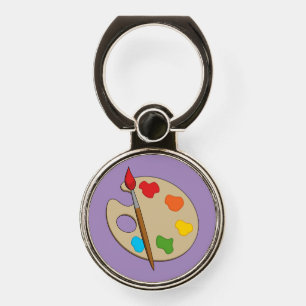 Artist Palette with Paint Brush Phone Ring Stand