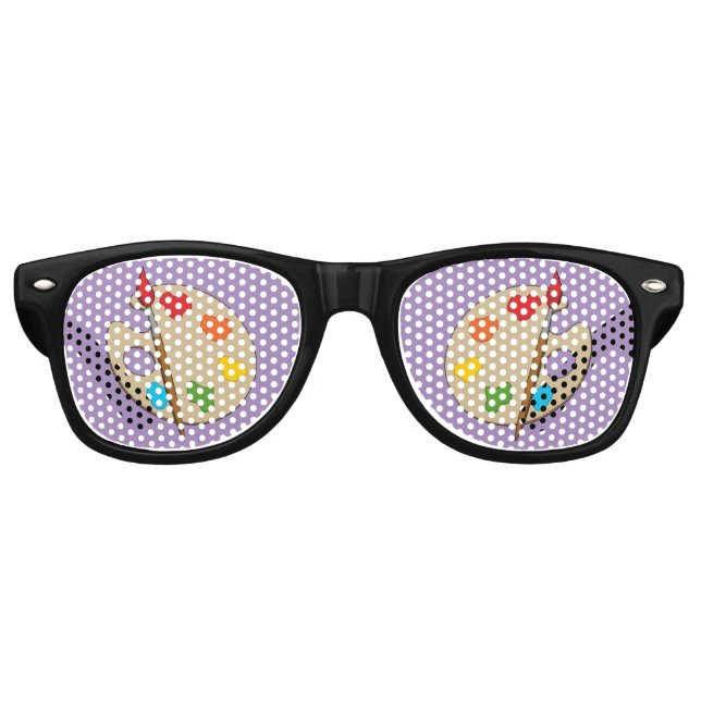 Artist Palette with Paint Brush Retro Sunglasses (Front)