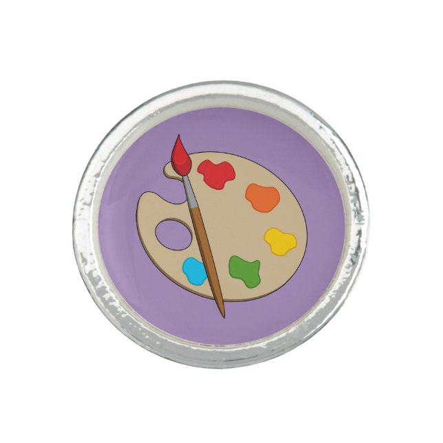 Artist Palette with Paint Brush Ring (Front)
