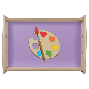 Artist Palette with Paint Brush Serving Tray