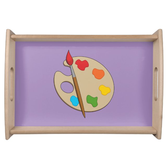 Artist Palette with Paint Brush Serving Tray (Front)