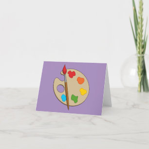 Artist Palette with Paint Brush Thank You Card