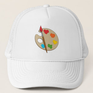 Artist Palette with Paint Brush Trucker Hat