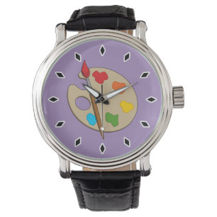 Artist Palette with Paint Brush Watch