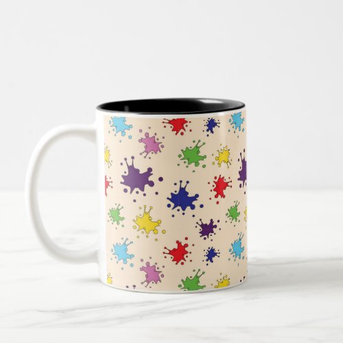 Artist palette with paint splatters mug