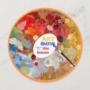 artist pallet art show invitation