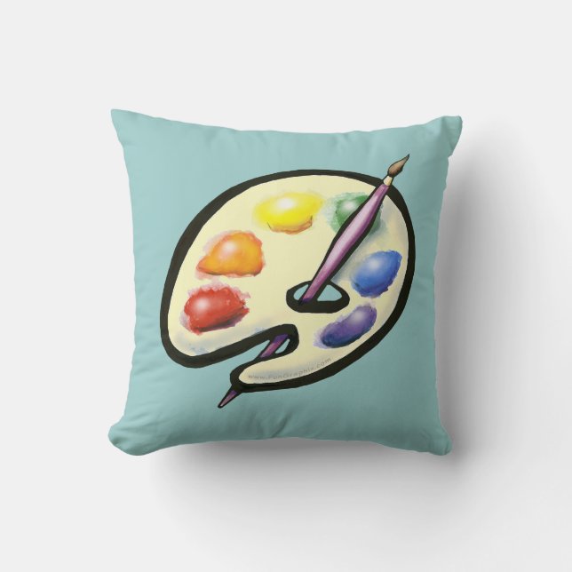 Artist Pallet Throw Pillow (Front)