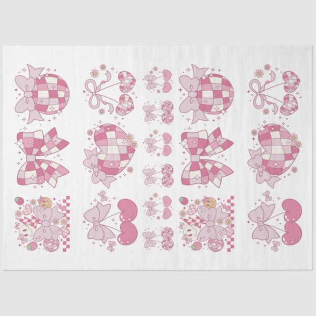 Artist  Paper Crafter Pink Bow Coquette Ephemera  (Front)