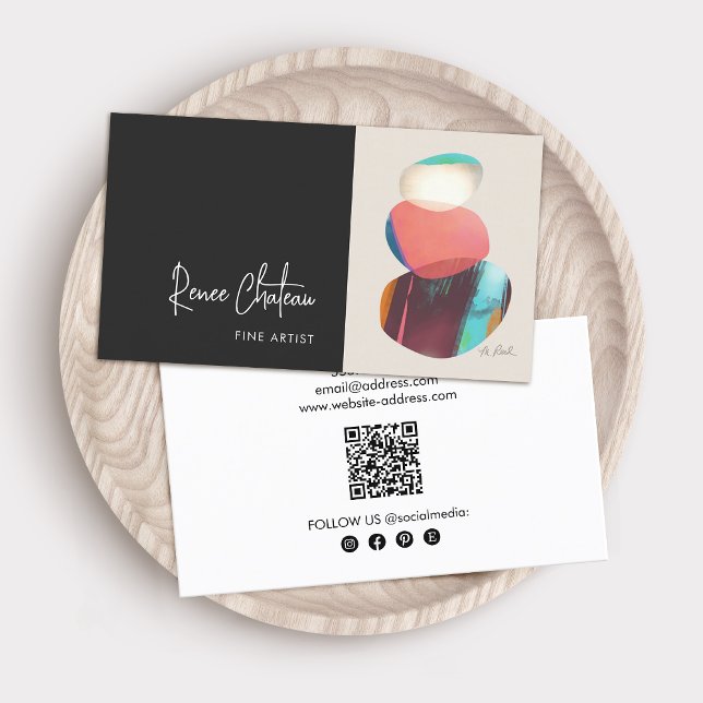 Artist Photo Black - customizable window size Business Card (Creator Uploaded)