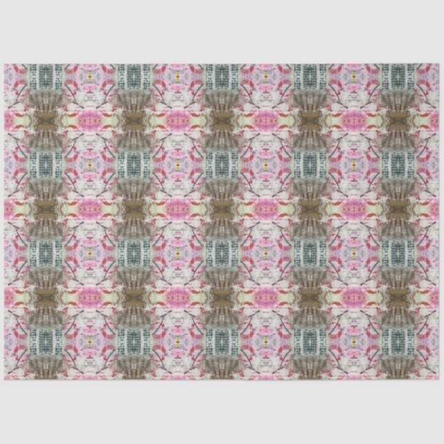 Artist Pink Ivory Brown Large Abstract Geometric Tissue Paper (Front)