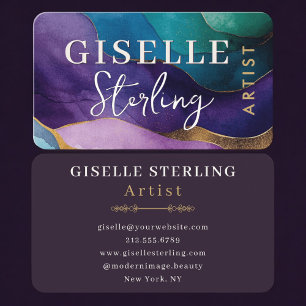Artist Purple Gold Professional Business Card
