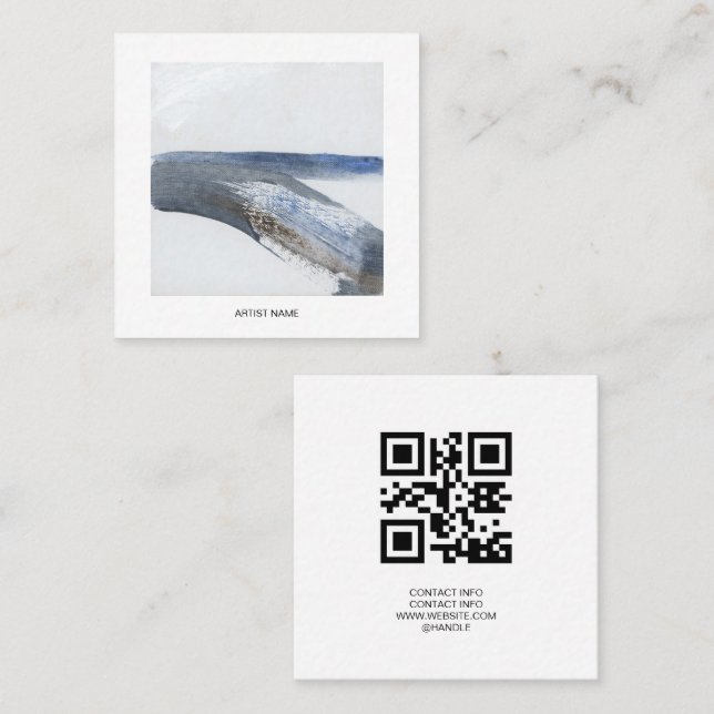 Artist QR code back Square Business Card (Front/Back)