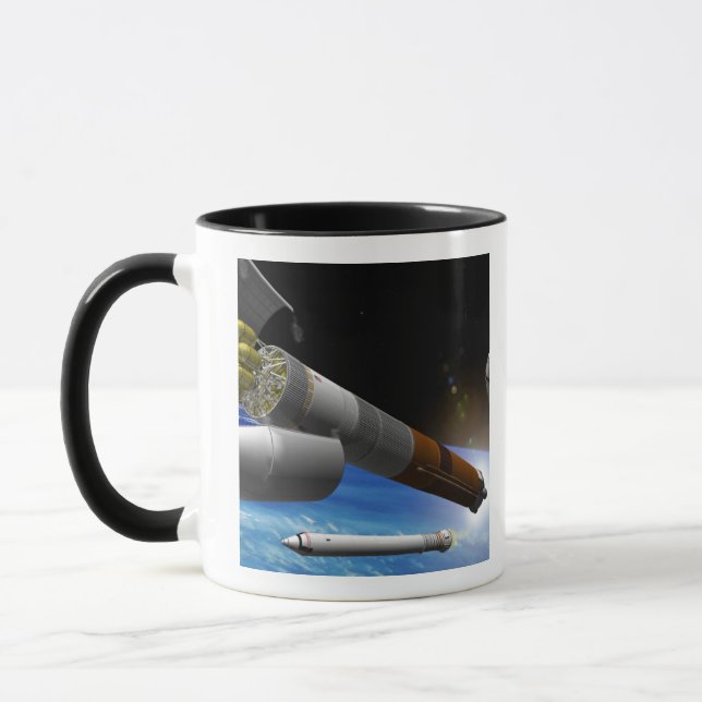 Artist rendition of a heavy-lift rocket mug (Left)