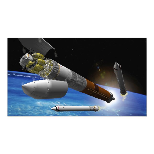 Artist rendition of a heavy-lift rocket photo print (Front)
