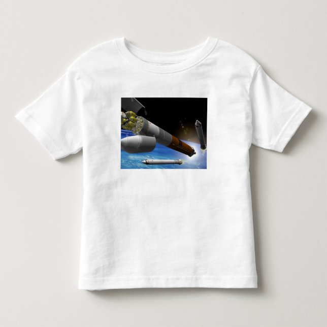 Artist rendition of a heavy-lift rocket toddler t-shirt (Front)