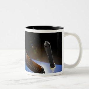 Artist rendition of a heavy-lift rocket Two-Tone coffee mug