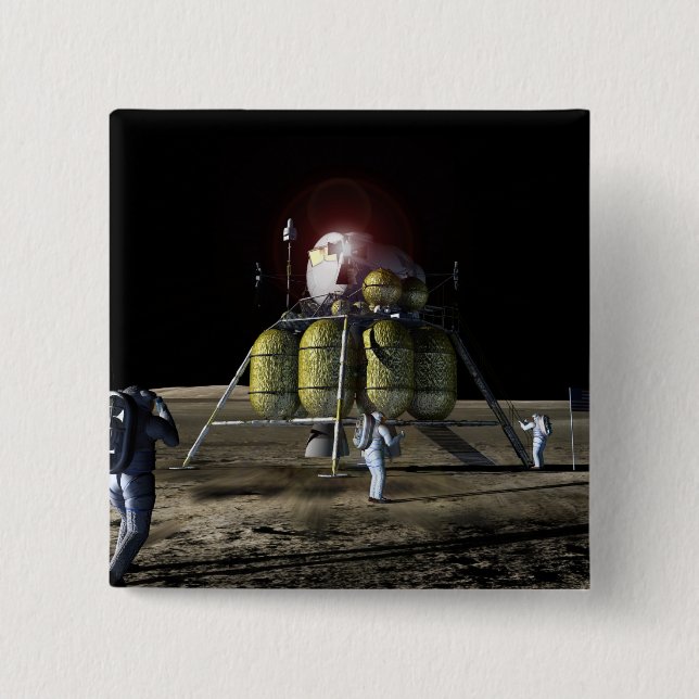 Artist rendition of a new spaceship to the moon 2 button (Front)