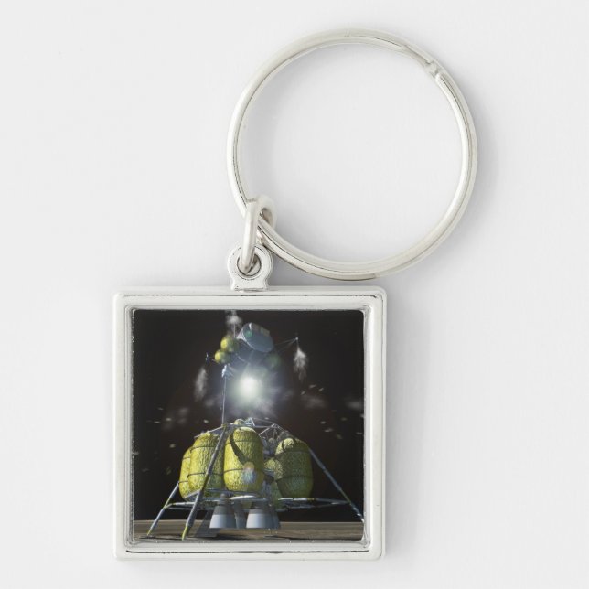 Artist rendition of a new spaceship to the moon 3 keychain (Front)