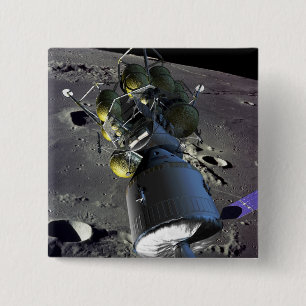 Artist rendition of a new spaceship to the moon button